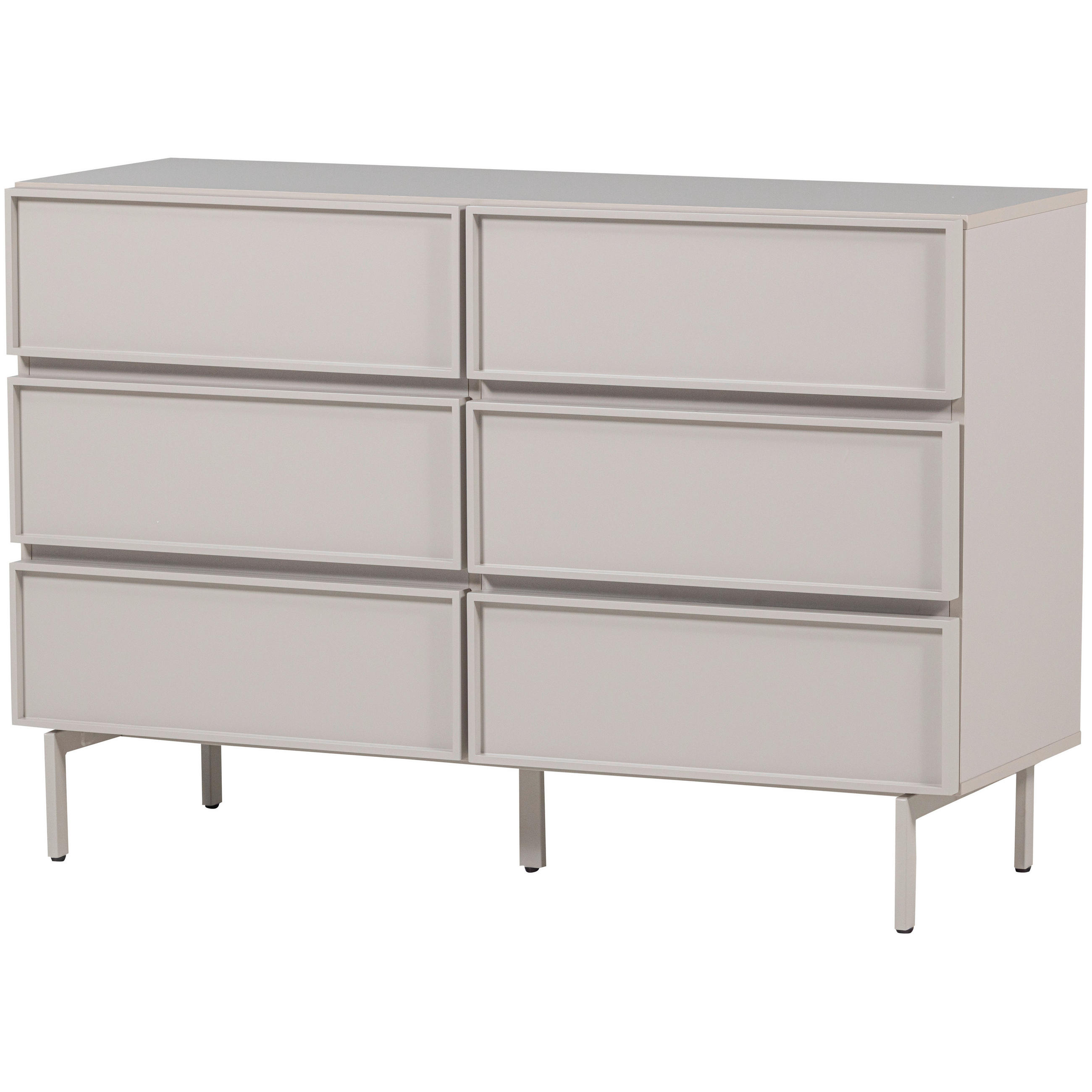 KOMMODE Tours, 120/80/42 cm, 6 Schublade(n)  - Sandfarben, Design, Holzwerkstoff/Metall (120/80/42cm) - Livetastic