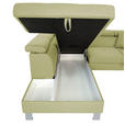ECKSOFA inkl. Funktionen Grün Webstoff  - Silberfarben/Grün, Design, Textil/Metall (226/257cm) - Xora