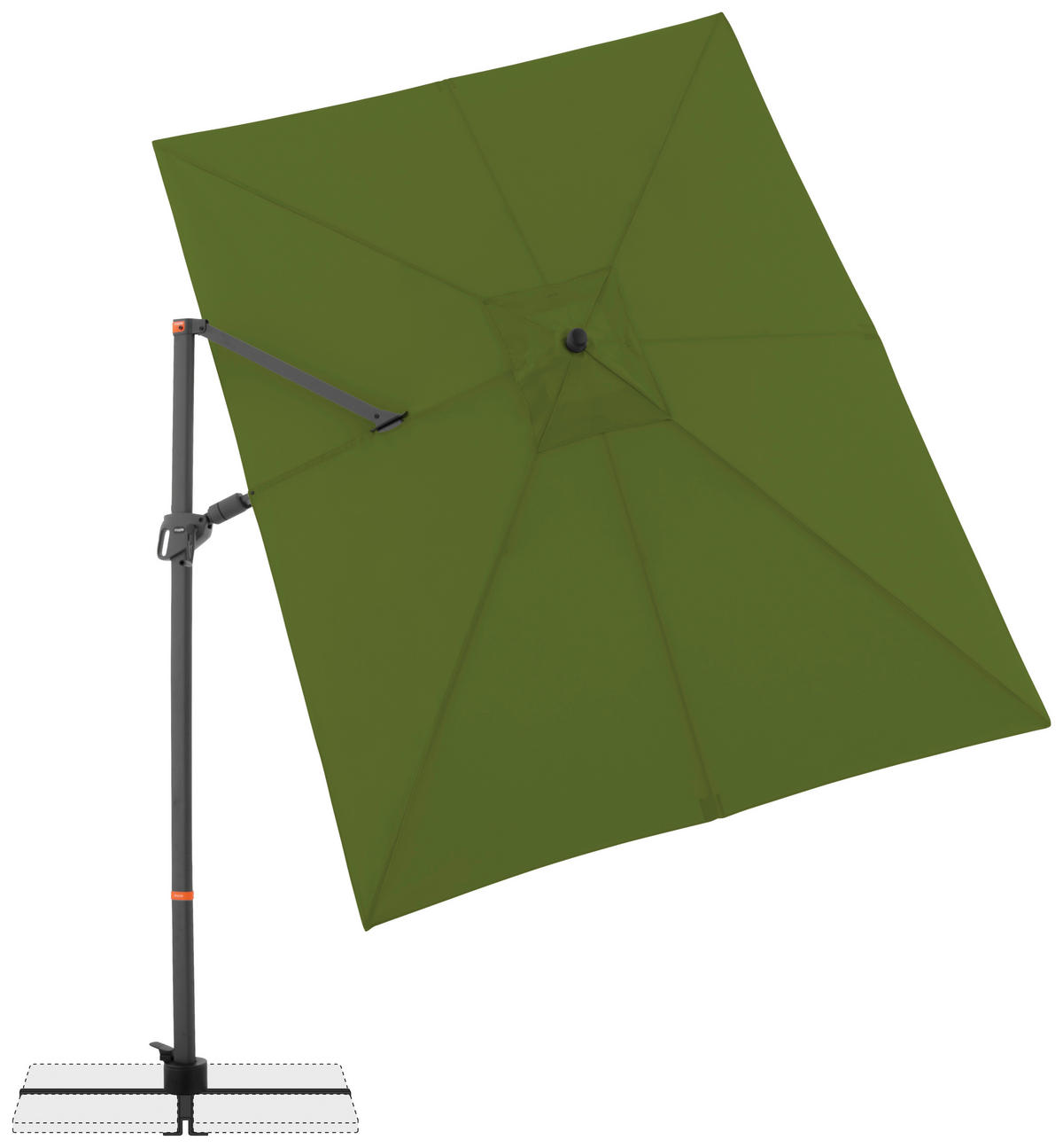 AMPELSCHIRM 300x240 cm  - Anthrazit/Grün, Basics, Textil/Metall (320/240cm) - Doppler