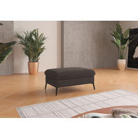 HOCKER in Textil Graphitfarben  - Creme/Schwarz, Konventionell, Textil/Metall (104/47/69cm) - Sit & More