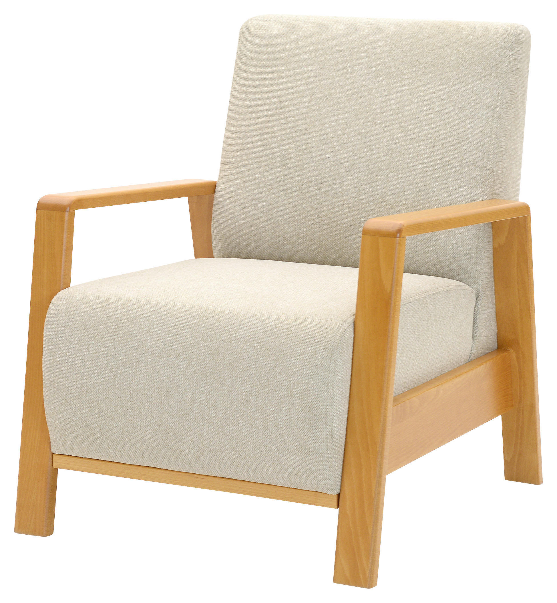 KŘESLO, textil, béžová - barvy vlašských ořechů/béžová, Basics, dřevo/textil (68/89/81cm) - Cantus