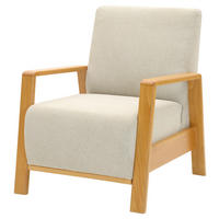 KŘESLO, textil, béžová - barvy vlašských ořechů/béžová, Basics, dřevo/textil (68/89/81cm) - Cantus