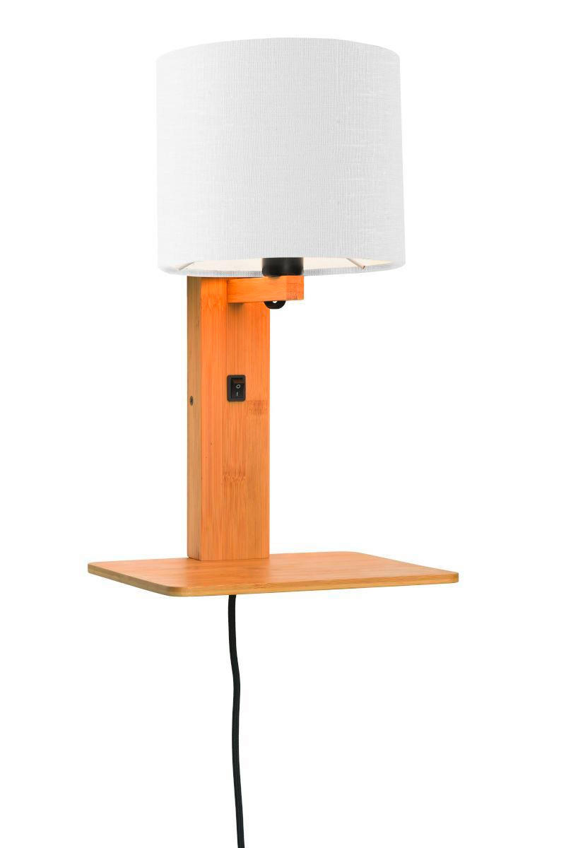 VÄGGLAMPA 19/24/36 cm - vit/naturfärgad, Trend, trä/textil (19/24/36cm) - Good & Mojo