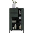 HIGHBOARD MOSGRON, 60/106/32 cm, 2 Schublade(n)  - Schwarz/Grün, KONVENTIONELL, Holzwerkstoff/Kunststoff (60/106/32cm) - Xora