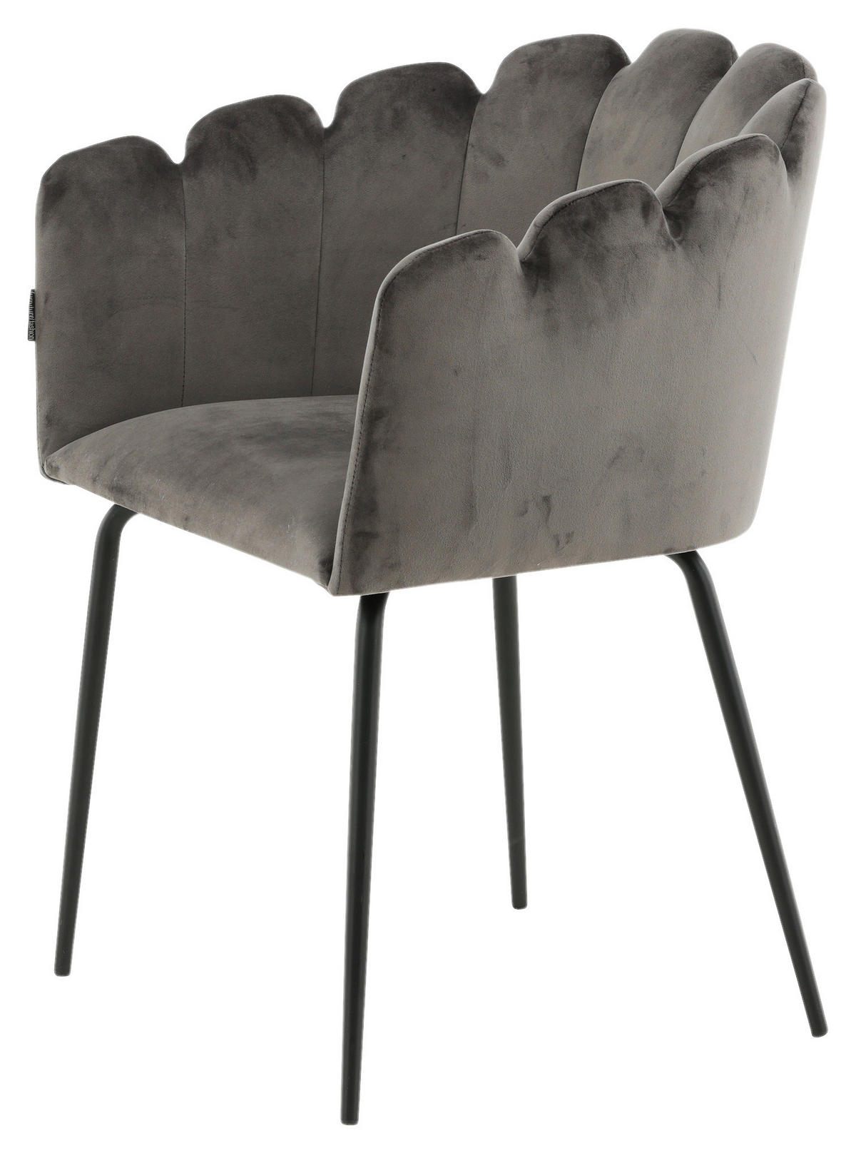STUHL Samt Grau  - Grau, Design, Textil/Metall (61/76.56/54cm) - Livetastic