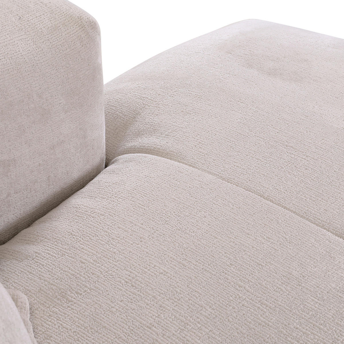 ECKSOFA Beige Chenille  - Beige/Schwarz, Design, Kunststoff/Textil (280/175cm) - Landscape