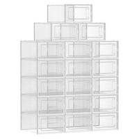 SCHUHBOX - Transparent/Weiß, Trend, Kunststoff (33,5/14,3/23,2cm) - Boxxx