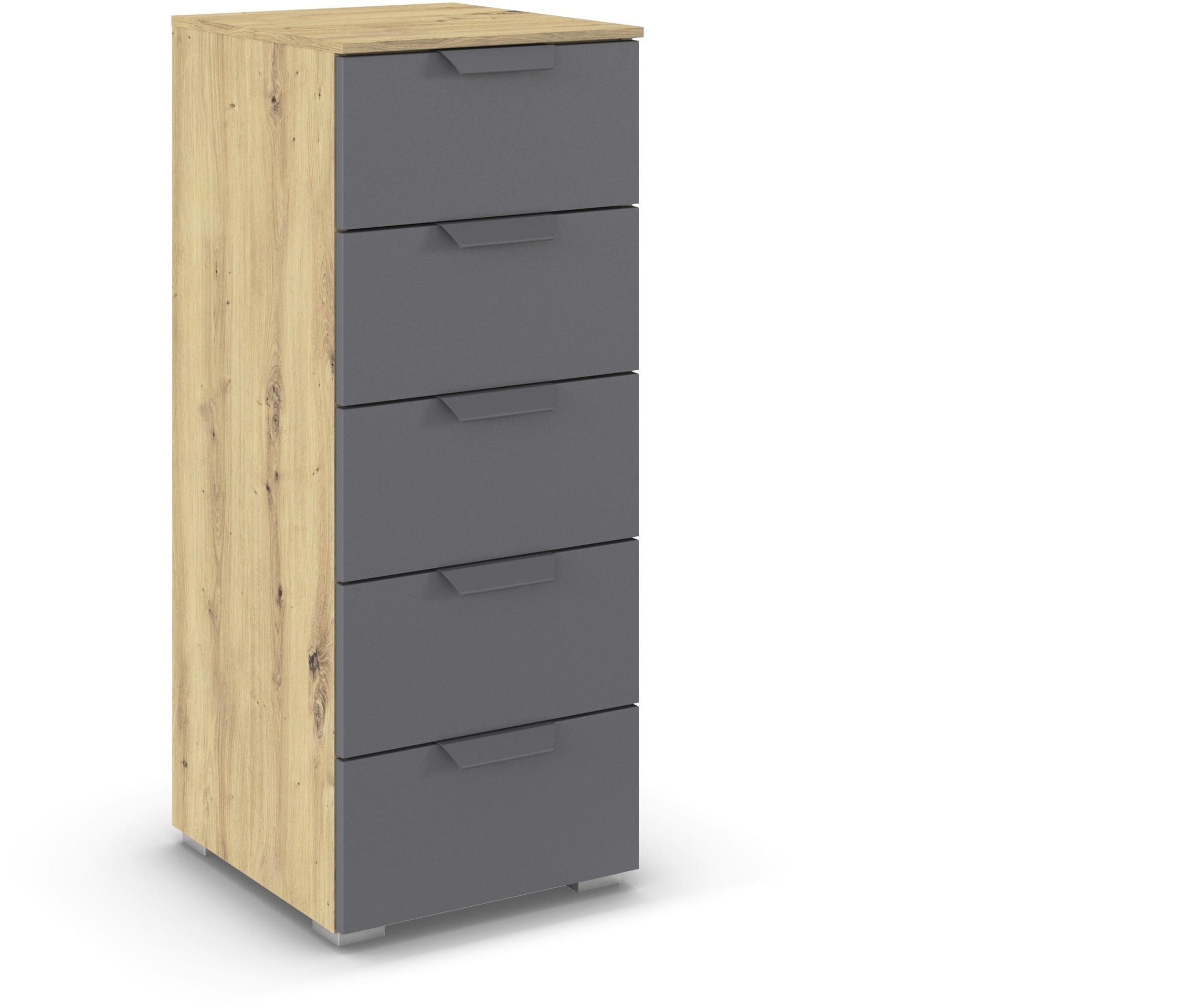 Carryhome Kommode Dunkelgrau, Eiche Artisan 40x100x42 cm