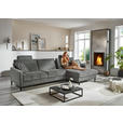 ECKSOFA in Chenille, Flachgewebe Dunkelgrau  316/175 cm  - Dunkelgrau/Schwarz, Design, Textil/Metall (316/175cm) - Dieter Knoll