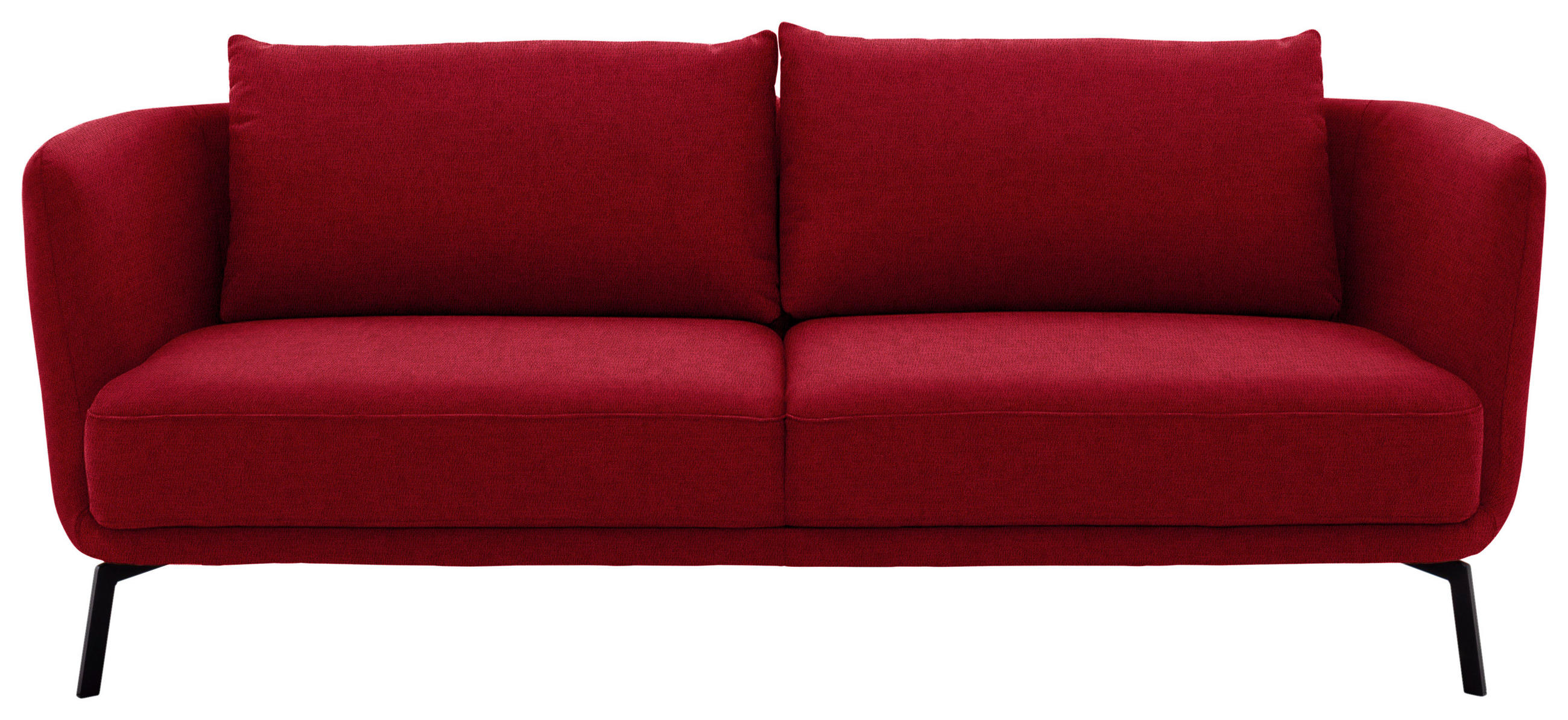 3-SITZER-SOFA Flachgewebe Rot  - Rot/Schwarz, Design, Textil/Metall (210/71/91cm) - Schöner Wohnen