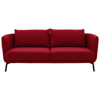 3-SITZER-SOFA Flachgewebe Rot  - Rot/Schwarz, Design, Textil/Metall (210/71/91cm) - Schöner Wohnen