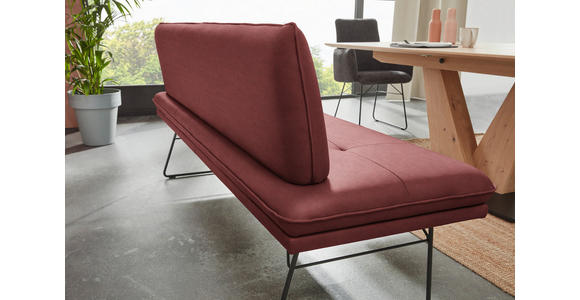 SITZBANK in Metall, Textil Schwarz, Bordeaux  - Bordeaux/Schwarz, Design, Textil/Metall (195/87/65cm) - Dieter Knoll