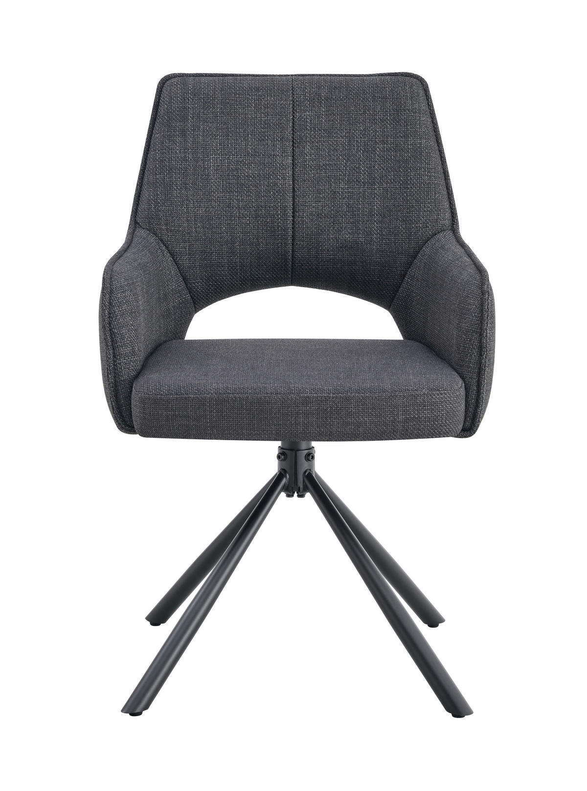 ARMLEHNSTUHL-SET 2 Stück  in Webstoff  - Anthrazit, MODERN, Textil/Metall (57/91/64cm) - MID.YOU