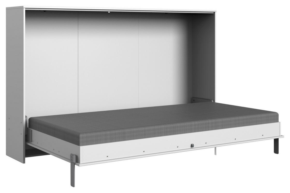 POSTELJA V OMARI   x  , leseni material  - bela, Konvencionalno, kovina/leseni material (120/200cm) - MID.YOU