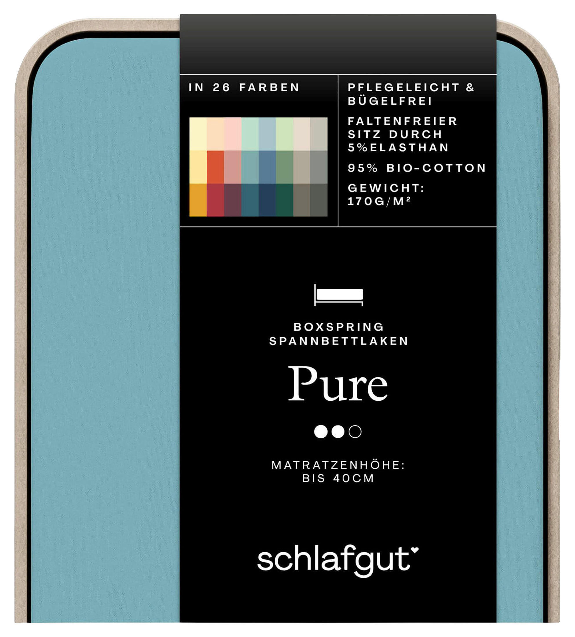 BOXSPRING-SPANNLEINTUCH 90-100/190-220 cm Jersey  - Türkis, Basics, Textil (90-100/190-220cm) - Schlafgut