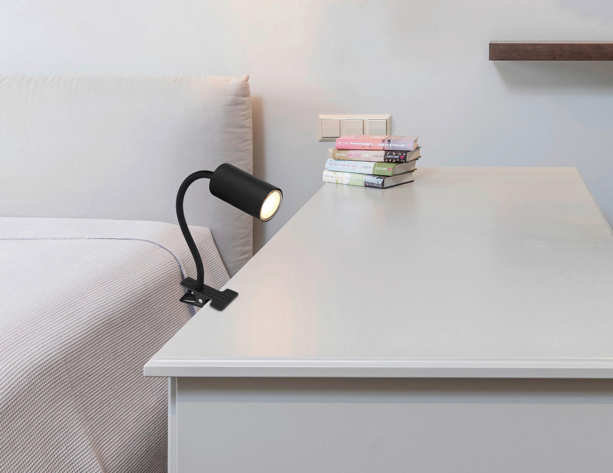 LAMPA SO ŠTIPCOM, GU10, 10/5,5/41,5 cm - čierna, Basics, kov/plast (10/5,5/41,5cm) - Globo