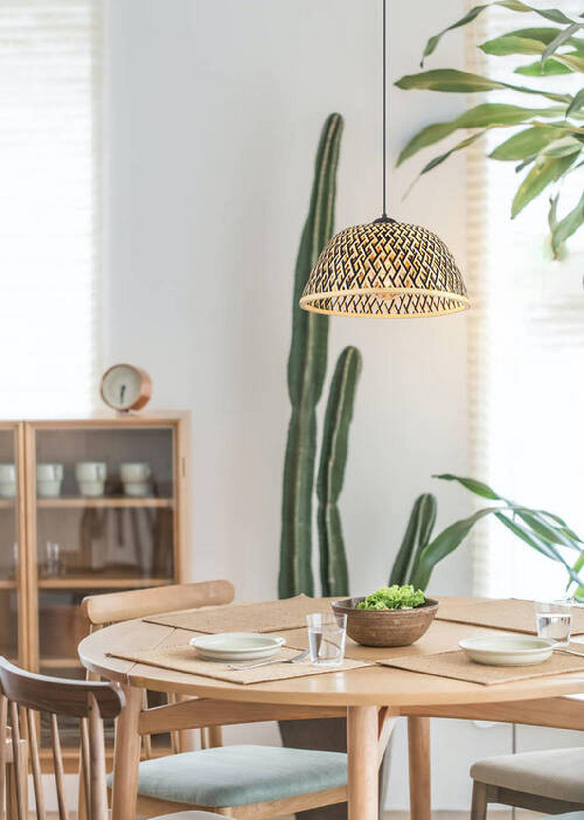 LAMPĂ SUSPENDATĂ 40/120 cm  - culoare natur/negru, Natur, materiale naturale/metal (40/120cm) - Globo