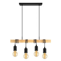 HÄNGLAMPA Townshend 70/10,5/110 cm  - brun/svart, Lifestyle, metall/trä (70/10,5/110cm) - Eglo
