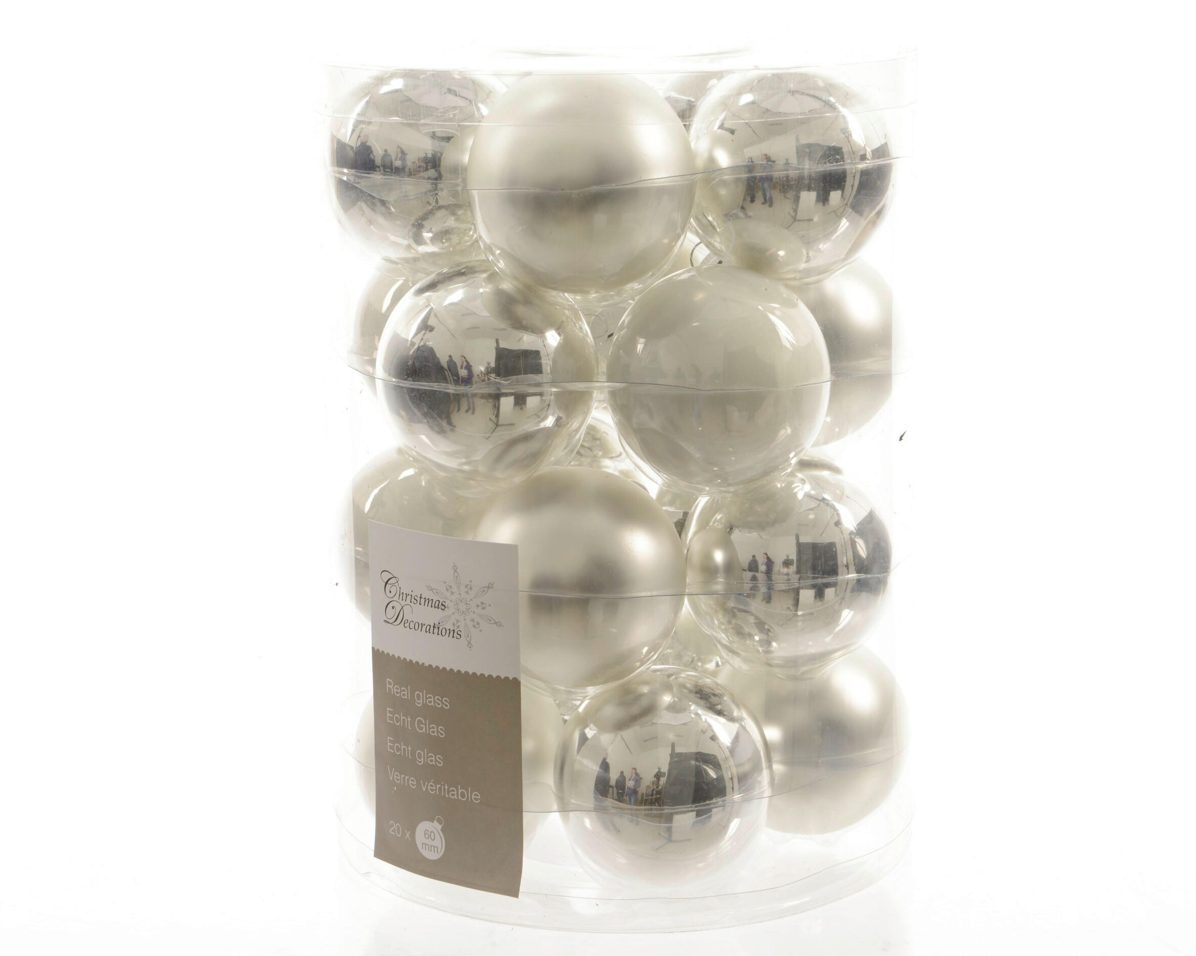 CHRISTBAUMKUGEL-SET 6 cm 20-teilig  - Silberfarben, LIFESTYLE, Glas (6cm)