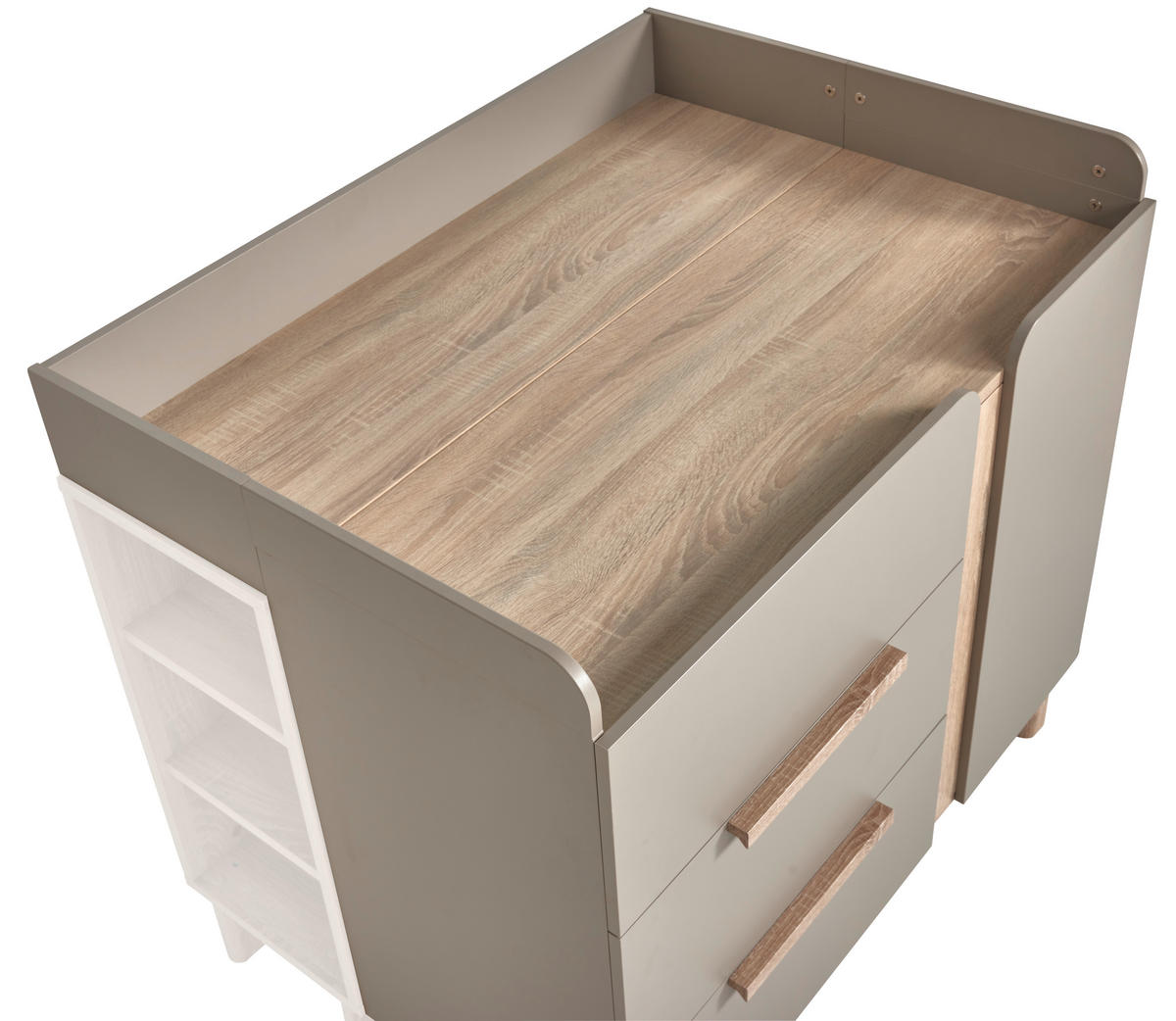 WICKELKOMMODE Nomi  - Taupe/Sonoma Eiche, Trend, Holz/Holzwerkstoff (110/94/102/44/79cm) - Jimmylee
