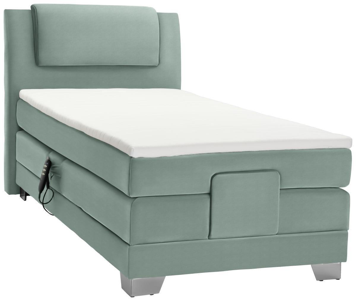 BOXSPRINGBETT 100/200 cm  in Petrol  - Silberfarben/Petrol, KONVENTIONELL, Kunststoff/Textil (100/200cm) - Esposa