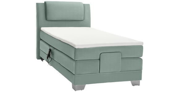 BOXSPRINGBETT 100/200 cm in Petrol - Silberfarben/Petrol, KONVENTIONELL, Kunststoff/Textil (100/200cm) - Esposa