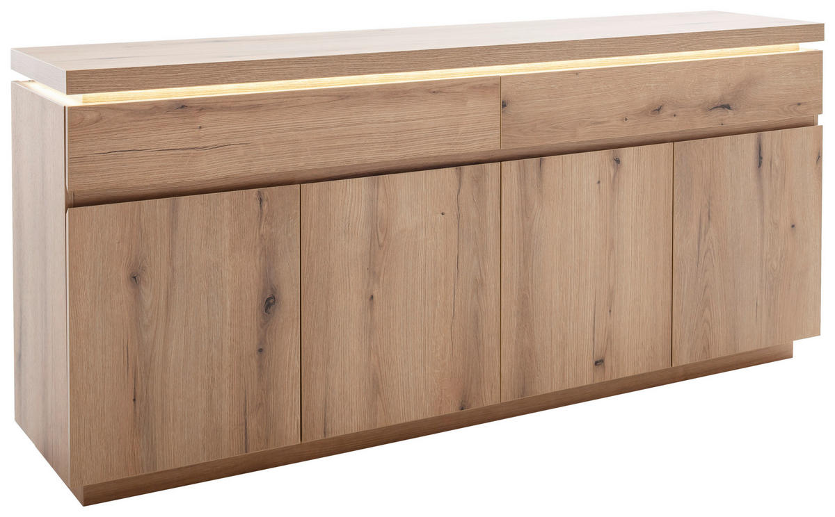 SIDEBOARD  180/81/40 cm 2 Schublade(n)  - Eichefarben, Design, Holzwerkstoff (180/81/40cm) - Livetastic