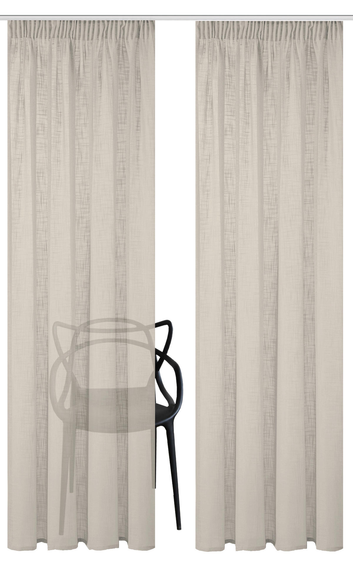 FERTIGVORHANG halbtransparent  - Taupe, Basics, Textil (140/245cm)