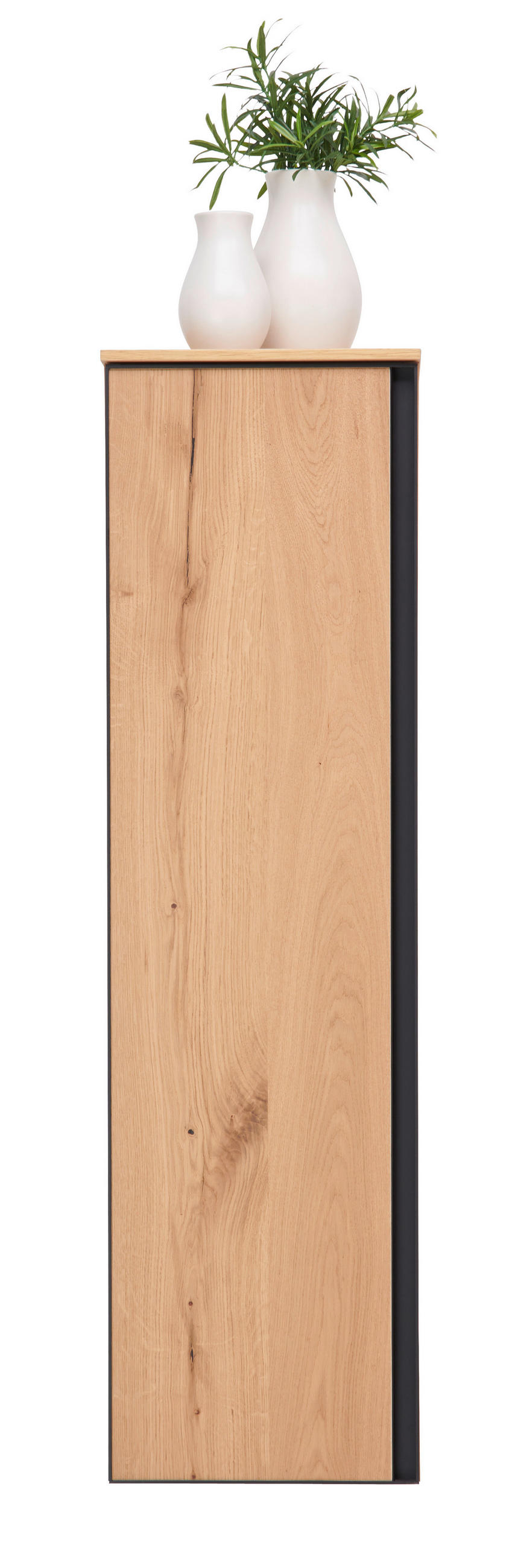 MIDISCHRANK 35/125/37 cm  - Eichefarben/Schwarz, MODERN, Glas/Holz (35/125/37cm) - Dieter Knoll