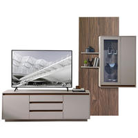 WOHNWAND  in Nussbaumfarben, Kaschmir  290/232/45 cm  - Kaschmir/Nussbaumfarben, Design, Glas/Holzwerkstoff (290/232/45cm) - Stylife