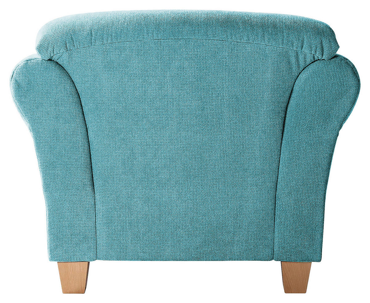 SESSEL in Flachgewebe Petrol  - Petrol/Naturfarben, Konventionell, Holz/Textil (101/84/89cm) - Sit & More