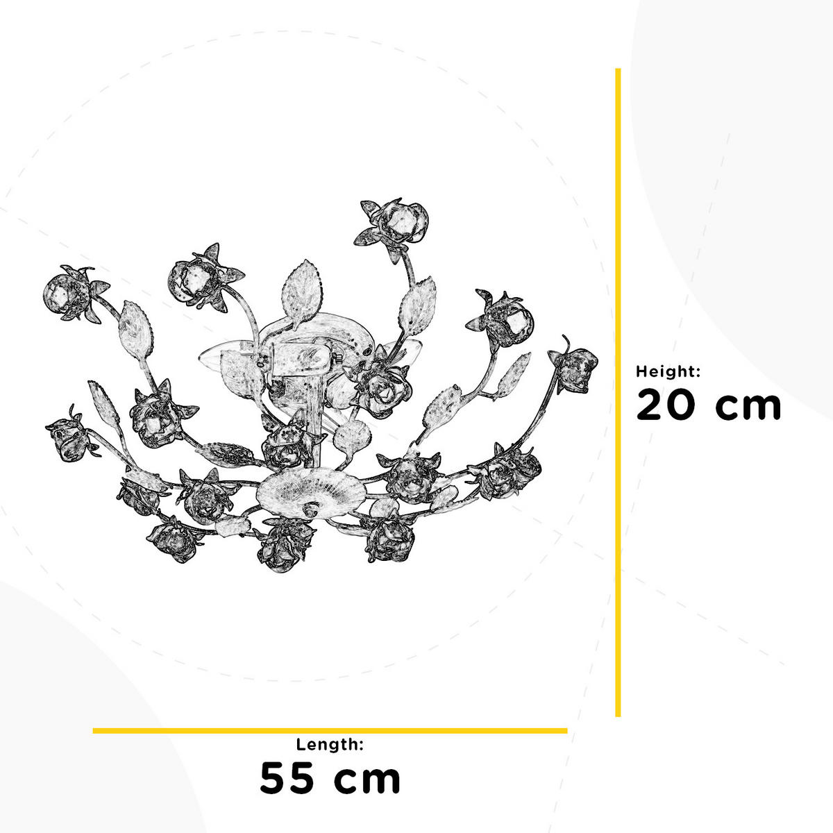 DECKENLEUCHTE    55/55/20 cm  - Cognac, KONVENTIONELL, Glas/Metall (55/55/20cm)