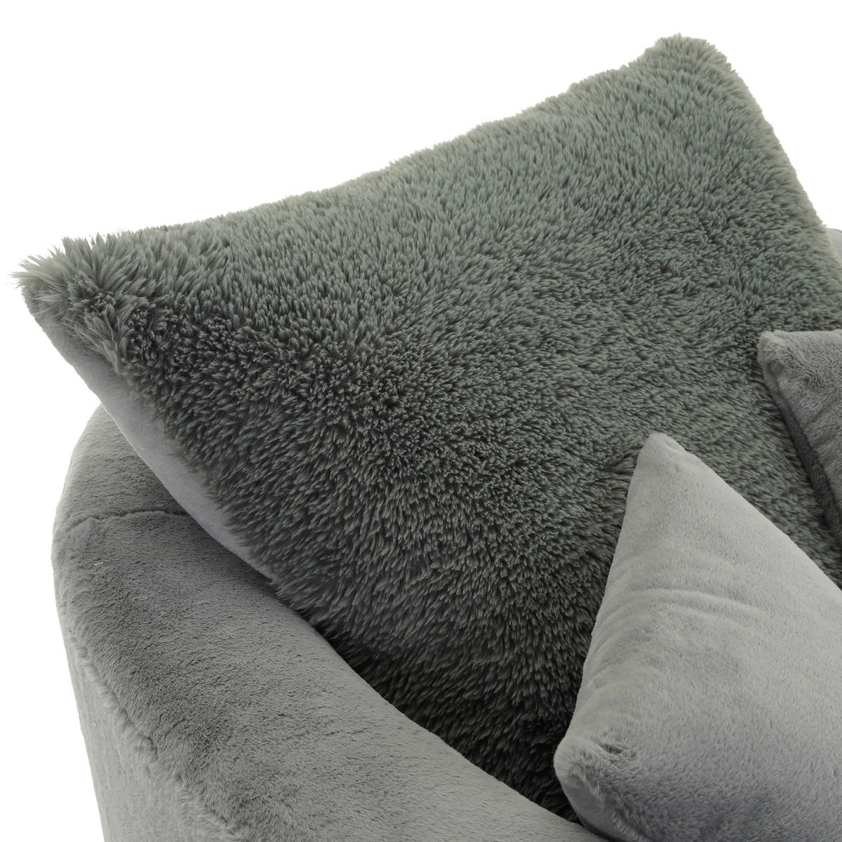 SESSEL in Plüsch Salbeigrün  - Salbeigrün/Schwarz, KONVENTIONELL, Textil/Metall (115/72/115cm) - Ambia Home