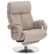 RELAXSESSEL in Leder Grau - Chromfarben/Grau, Design, Leder/Metall (77/112/89cm) - Himolla