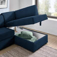 ECKSOFA  in Webstoff Dunkelblau  224/165 cm  - Schwarz/Dunkelblau, KONVENTIONELL, Kunststoff/Textil (224/165cm) - Xora