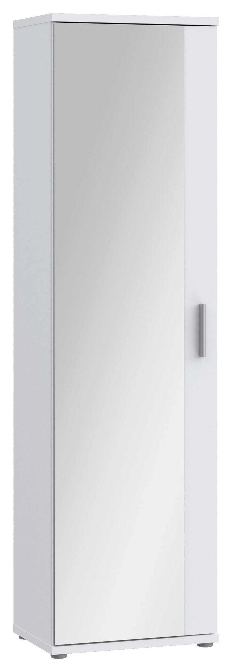 OMARA Z LOPUTAMI ZA ČEVLJE bela - bela/barve aluminija, Moderno, kovina/umetna masa (50,2/179,1/34,8cm) - MID.YOU