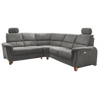 ECKSOFA in Struktur Dunkelgrau  - Wildeiche/Dunkelgrau, Konventionell, Holz/Textil (238/241cm) - Livetastic