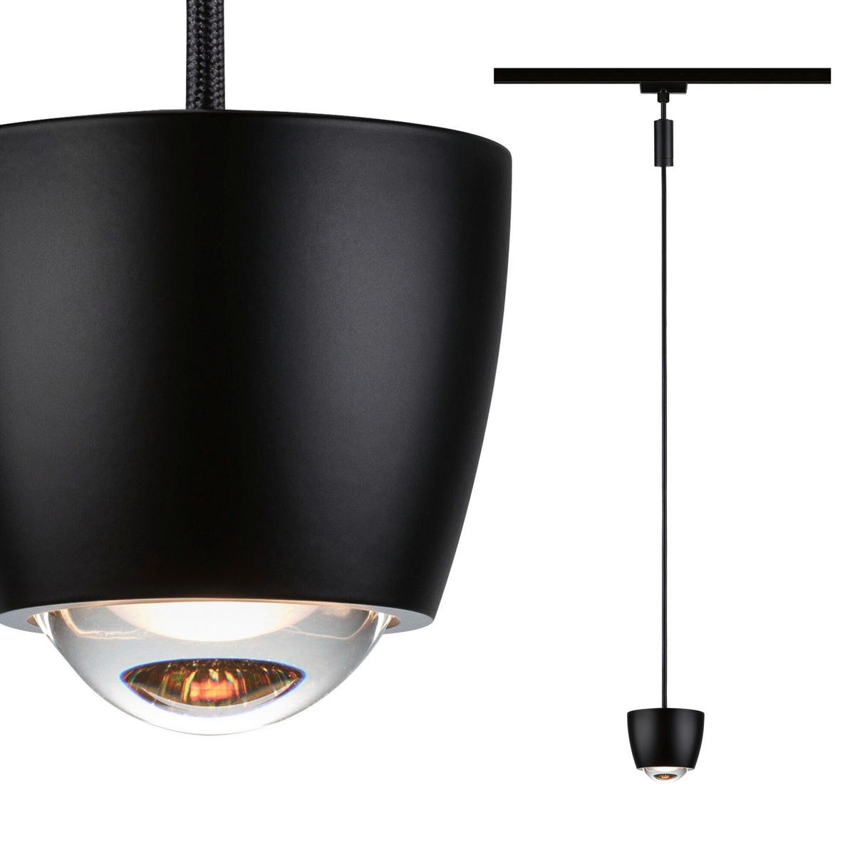 SCHIENENSYSTEM-HÄNGELEUCHTE URail Tyros 10,0/130 cm   - Schwarz, Basics, Kunststoff (10,0/130cm) - Paulmann