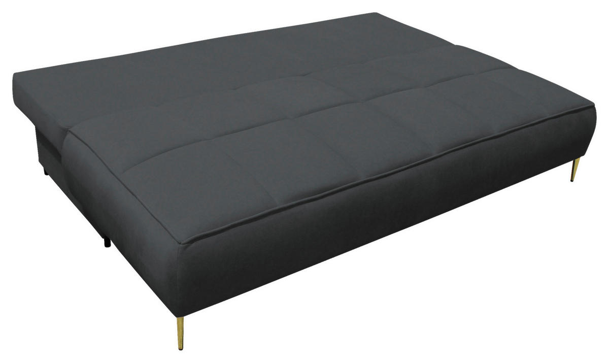 SCHLAFSOFA in Velours Graphitfarben  - Goldfarben/Graphitfarben, Design, Textil/Metall (200/90/97cm) - MID.YOU