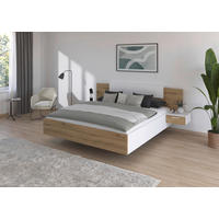 BETTANLAGE 180/200 cm  in Weiß, Eiche Artisan  - Weiß/Eiche Artisan, MODERN, Holzwerkstoff (180/200cm) - Rauch Möbel