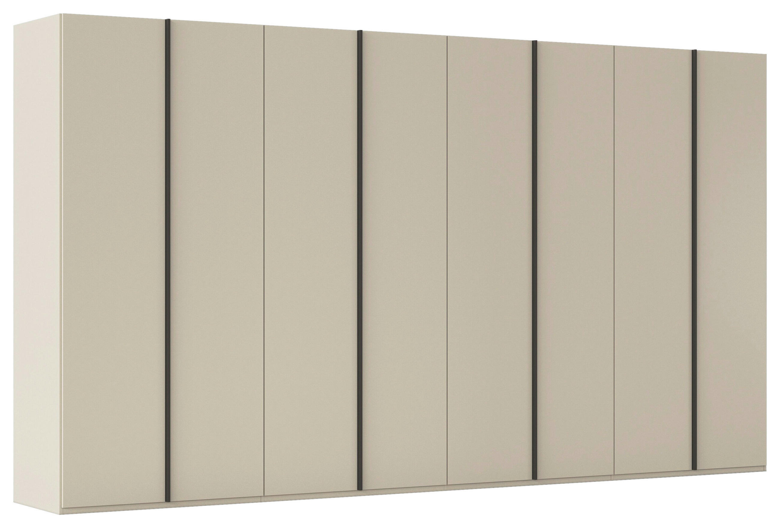 DREHTÜRENSCHRANK 400/235/61 cm,  in Champagner, 8-türig  - Champagner/Graphitfarben, Basics, Holzwerkstoff/Metall (400/235/61cm) - Novel
