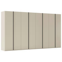 DREHTÜRENSCHRANK 400/235/61 cm,  in Champagner, 8-türig  - Champagner/Graphitfarben, Basics, Holzwerkstoff/Metall (400/235/61cm) - Novel