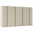 DREHTÜRENSCHRANK 400/235/61 cm,  in Champagner, 8-türig  - Champagner/Graphitfarben, Basics, Holzwerkstoff/Metall (400/235/61cm) - Novel