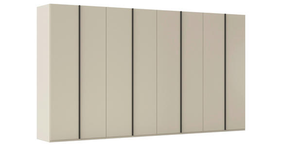 DREHTÜRENSCHRANK 400/235/61 cm,  in Champagner, 8-türig  - Champagner/Graphitfarben, Basics, Holzwerkstoff/Metall (400/235/61cm) - Novel