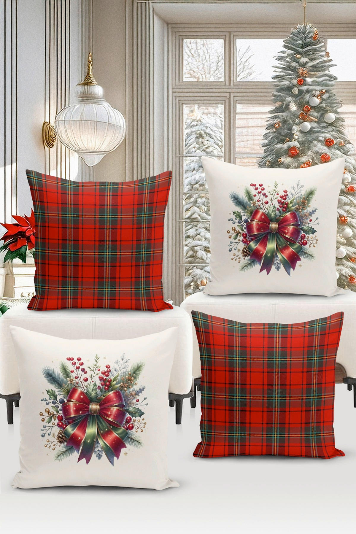 KISSENBEZUG-SET Artfchrst4-86 43/43 cm  - Multicolor, Basics, Textil (43/43cm) - X-Mas