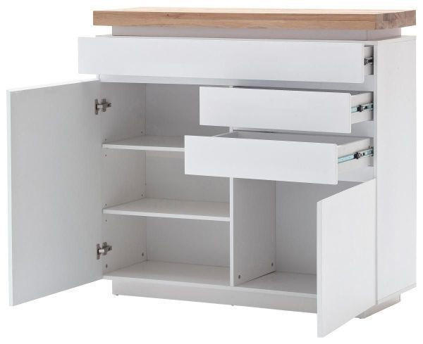 KOMMODE Romina  in 120/114/40 cm  - Eichefarben/Weiß, Design, Holz/Holzwerkstoff (120/114/40cm)