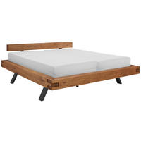 BALKENBETT 180/200 cm,  in Eichefarben,  - Eichefarben, Natur, Holz/Metall (180/200cm) - Valnatura