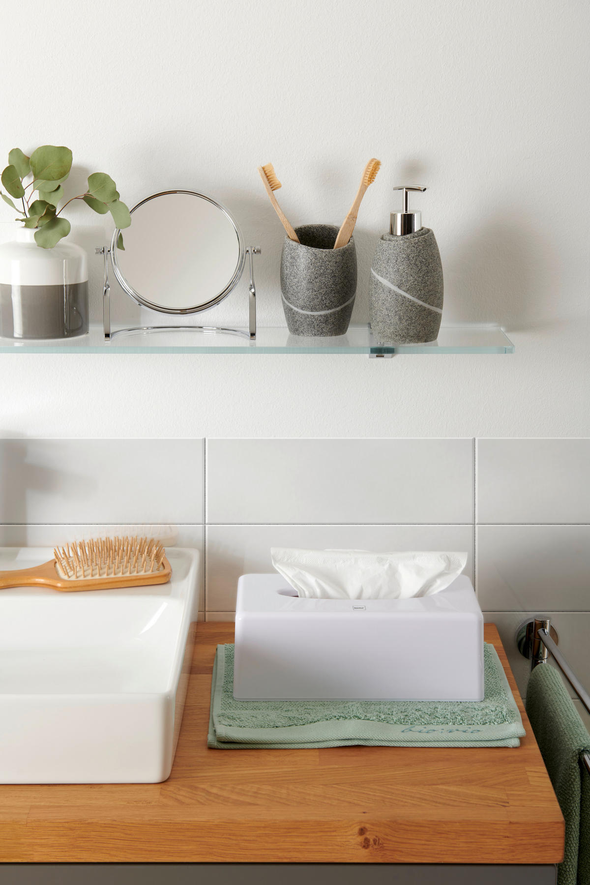 Kosmetiktuch-Box Keramik  - Weiß Hochglanz, Basics, Keramik (25,5/14/9cm) - Kela