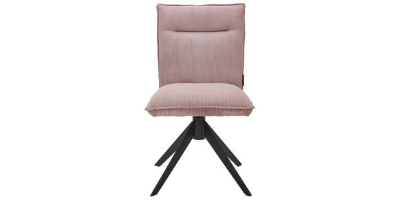 STUHL - Schwarz/Altrosa, Design, Textil/Metall (47/87/62cm) - Johann Jakob