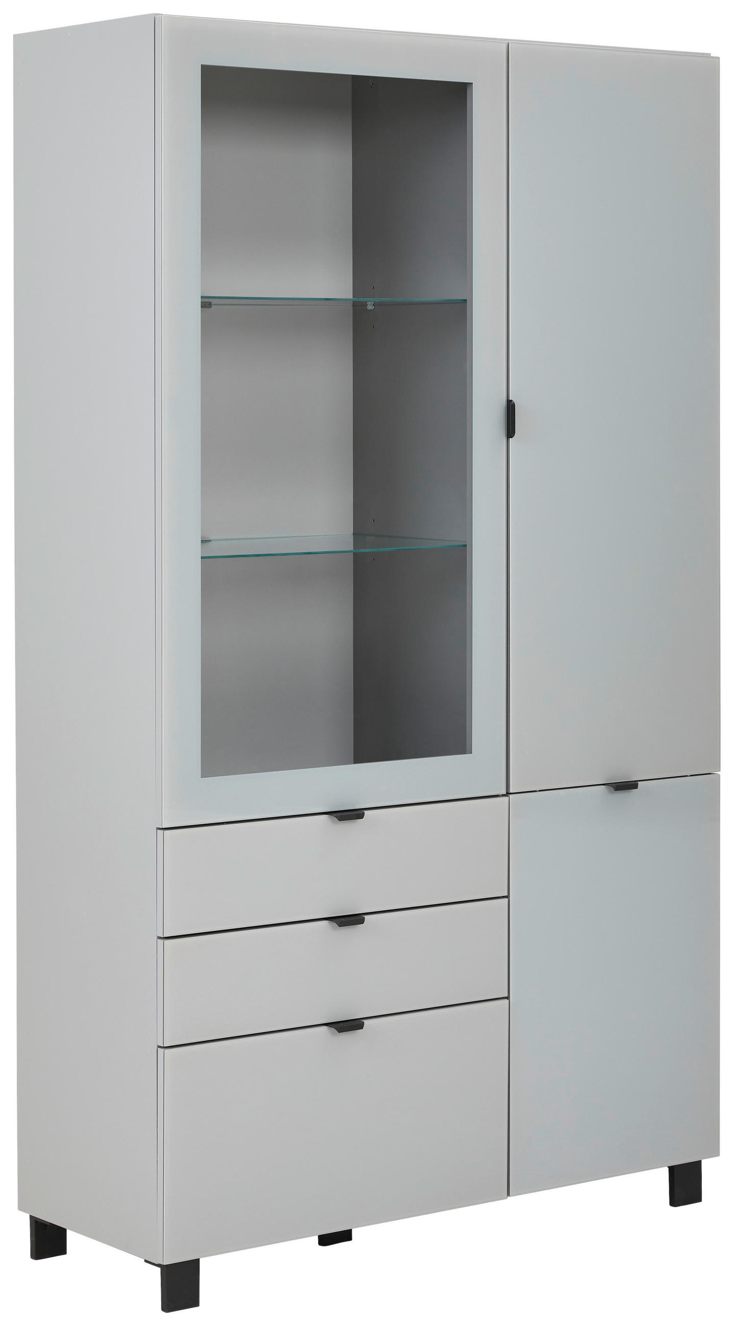 VITRINSKÅP grå, ljusgrå  109,7/190,7/41,4 cm  - ljusgrå/svart, Design, metall/trämaterial (109,7/190,7/41,4cm) - Hom`in